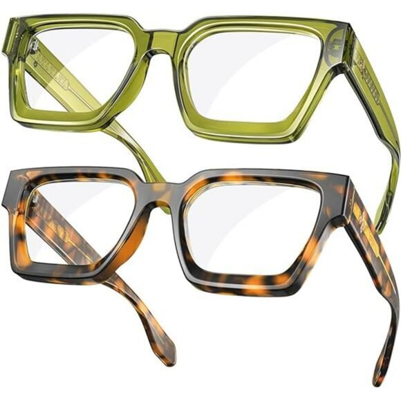 Blue Light Blocking Glasses Rectangle Frame Non Prescription Computer Eyewear - Picture 7 of 7